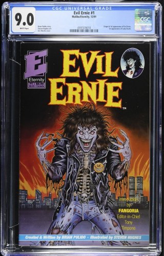Cover Scan: Evil Ernie (1991) #1 CGC VF/NM 9.0 White Pages 1st Appearance of Lady Death! - Item ID #467201