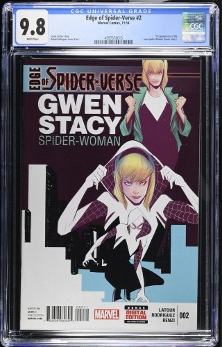 Cover Scan: Edge of spider-verse (2014) #2 CGC NM/M 9.8 1st Appearance Spider-Gwen! - Item ID #467206