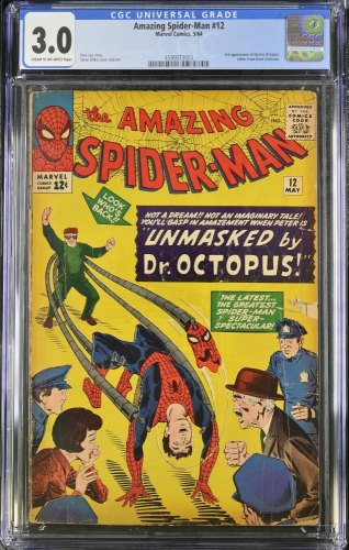Cover Scan: Amazing Spider-Man #12 CGC GD/VG 3.0 3rd Appearance Doctor Octopus! - Item ID #468430