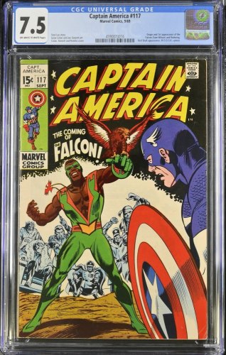 Cover Scan: Captain America #117 CGC VF- 7.5 1st Appearance Falcon! Stan Lee! - Item ID #468443