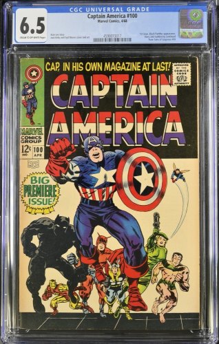 Cover Scan: Captain America #100 CGC FN+ 6.5 1st Issue! Black Panther Appearance! - Item ID #468444