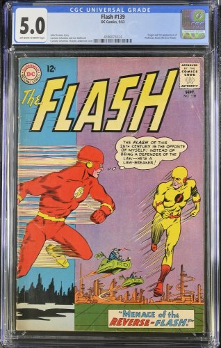 Cover Scan: Flash #139 CGC VG/FN 5.0 1st Appearance and Origin Reverse Flash! - Item ID #468451