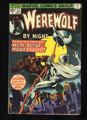 Cover Scan: Werewolf By Night #33 VG+ 4.5 2nd Appearance Moon Knight! Kane Cover! - Item ID #468651
