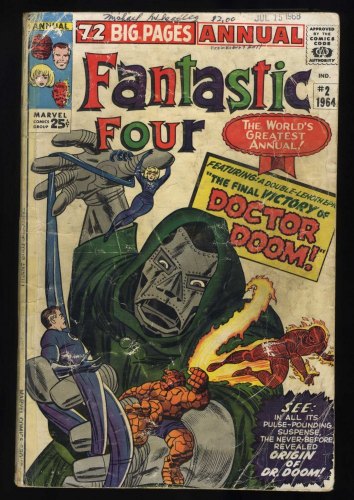 Cover Scan: Fantastic Four Annual #2 FA/GD 1.5 Origin of Doctor Doom! Kirby/Stone Cover! - Item ID #468674