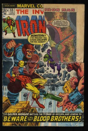 Cover Scan: Iron Man #55 P 0.5 1st Appearance Thanos Drax! - Item ID #468679