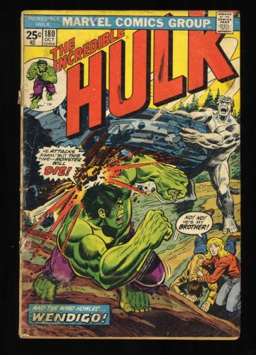 Cover Scan: Incredible Hulk (1962) #180 FA/GD 1.5 1st Cameo Appearance of Wolverine! - Item ID #468740