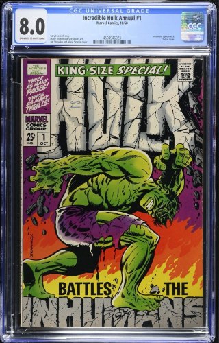 Cover Scan: Incredible Hulk Annual (1968) #1 CGC VF 8.0 Classic Cover! Steranko! - Item ID #469385