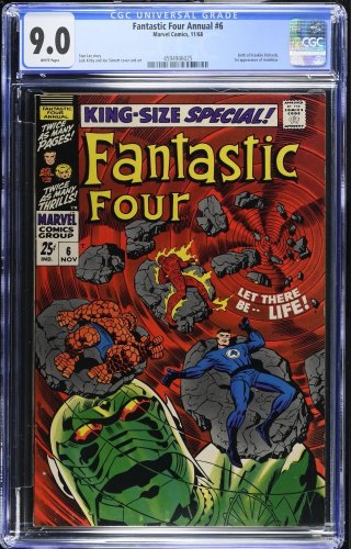 Cover Scan: Fantastic Four Annual #6 CGC VF/NM 9.0 White Pages 1st Appearance Annihilus! - Item ID #469387