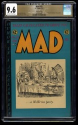 Mad #15 CGC NM+ 9.6 Off White to White Gaines File Copy Alice in Wonderland!