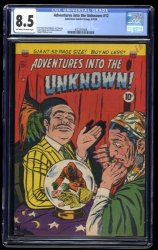 Cover Scan: Adventures Into The Unknown #12 CGC VF+ 8.5 Off White to White - Item ID #250385