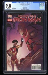 Cover Scan: Invincible Iron Man (2017) #1 CGC NM/M 9.8 Raney Variant - Item ID #276224