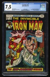 Cover Scan: Iron Man #54 CGC VF- 7.5 1st Appearance Moondragon! Marvel! Gil Kane Cover! - Item ID #318056