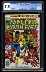 Cover Scan: Power Man and Iron Fist #50 CGC VF- 7.5 White Pages 1st Team-Up! - Item ID #320547