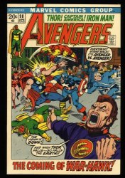 Cover Scan: Avengers #98 NM 9.4 Captain America! Thor! Iron Man! War-Hawk! - Item ID #329592