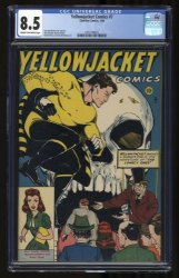 Cover Scan: Yellowjacket Comics #7 CGC VF+ 8.5 Ken Battefield Cover! Golden Age Hero! - Item ID #332287