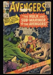 Cover Scan: Avengers #3 GD- 1.8 1st Hulk and Sub-Mariner Team-Up! Jack Kirby! - Item ID #345881