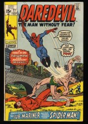 Cover Scan: Daredevil #77 VF- 7.5 Spider-Man Sub-Mariner! Sal Buscema Cover Art! - Item ID #347189