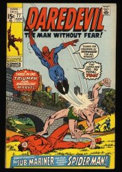 Cover Scan: Daredevil #77 VF 8.0 Spider-Man Sub-Mariner! Sal Buscema Cover Art! - Item ID #347197
