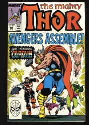 Cover Scan: Thor #390 NM 9.4 Captain America Wields Thor's Hammer! - Item ID #348027