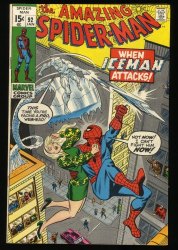 Cover Scan: Amazing Spider-Man #92 VF- 7.5 Ice Man Appearance! Stan Lee! Key Issue! - Item ID #352001