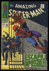 Cover Scan: Amazing Spider-Man #65 VG 4.0 The Impossible Escape! Foggy Nelson Cameo! - Item ID #353176