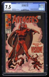 Cover Scan: Avengers #57 CGC VF- 7.5 1st Appearance Vision! Buscema Cover! - Item ID #358397