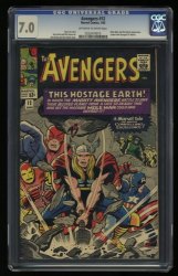 Cover Scan: Avengers #12 CGC FN/VF 7.0 Thor Iron Man Captain America! Stan Lee Script! - Item ID #358468