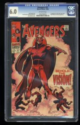 Cover Scan: Avengers #57 CGC FN 6.0 Off White 1st Appearance Vision! Buscema Cover! - Item ID #358469