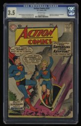Cover Scan: Action Comics #252 CGC VG- 3.5 Off White Origin and 1st Appearance Supergirl! - Item ID #358744