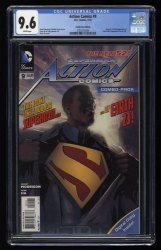Cover Scan: Action Comics (2011) #9 CGC NM+ 9.6 Combo Pack Variant 1st Full Calvin Ellis! - Item ID #359404