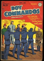 Cover Scan: Boy Commandos (1942) #29 FN 6.0 Swan/Brodie Cover! Rip Carter!  - Item ID #359755