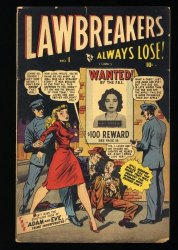 Cover Scan: Lawbreakers Always Lose! #1 VG+ 4.5 Rare #1 Crime Comic from 1947! - Item ID #359776