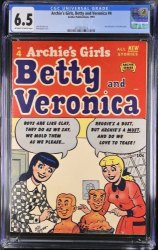 Cover Scan: Archie's Girls Betty and Veronica #4 CGC FN+ 6.5 - Item ID #359799