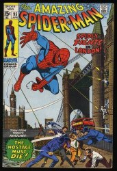 Cover Scan: Amazing Spider-Man #95 FN+ 6.5 Spidey in London! Romita/Buscema Cover! - Item ID #360605