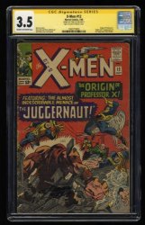 Cover Scan: X-Men #12 CGC VG- 3.5 SS Signed Stan Lee! 1st Appearance Juggernaut Kirby Art! - Item ID #362524