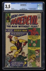 Cover Scan: Daredevil (1964) #1 CGC VG- 3.5 Off White Origin and 1st Appearance! - Item ID #362529