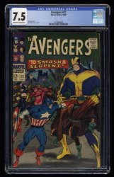 Cover Scan: Avengers #33 CGC VF- 7.5 Off White to White Sons of the Serpent! Black Widow! - Item ID #363378
