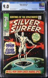 Cover Scan: Silver Surfer #1 CGC VF/NM 9.0 Off White to White Origin Issue 1st Solo Title! - Item ID #363390