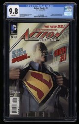 Cover Scan: Action Comics (2011) #9 CGC NM/M 9.8 White Pages 1st Full Calvin Ellis! - Item ID #363464
