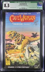Cover Scan: Cavewoman #1 CGC VF+ 8.5 Signed by Budd Root!! Basement Comics! Budd Root Art! - Item ID #363682