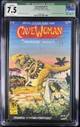 Cover Scan: Cavewoman #1 CGC VF- 7.5 Signed Budd Root! Basement Comics! Budd Root Art! - Item ID #363683