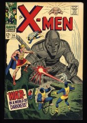 Cover Scan: X-Men #34 VF 8.0 Mole Man Appearance! Dan Adkins Robot Cover! - Item ID #364260