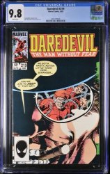 Cover Scan: Daredevil #219 CGC NM/M 9.8 White Pages Frank Miller Story and Cover! - Item ID #365511