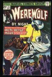Cover Scan: Werewolf By Night #33 FN- 5.5 2nd Appearance Moon Knight! Kane Cover! - Item ID #365810