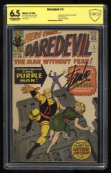 Cover Scan: Daredevil #4 CBCS FN+ 6.5 Signed Stan Lee - Item ID #366312