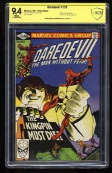 Cover Scan: Daredevil #170 CBCS NM 9.4 Signed Frank Miller! Kingpin Bullseye Appearances! - Item ID #366338