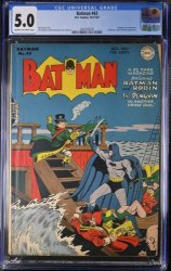 Cover Scan: Batman #43 CGC VG/FN 5.0 Penguin Cover and Story! - Item ID #367172