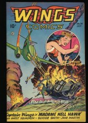 Cover Scan: Wings comics #74 FN+ 6.5 Madame Hell Hawk Appearance! - Item ID #367219