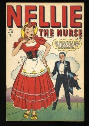 Cover Scan: Nellie the Nurse #15 FN+ 6.5 Marvel Timely Good Girl Art! - Item ID #367283