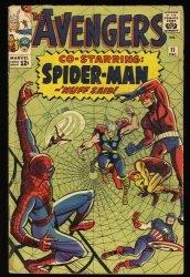 Cover Scan: Avengers #11 VG+ 4.5 2nd Appearance Kang Spider-Man Crossover! - Item ID #367440